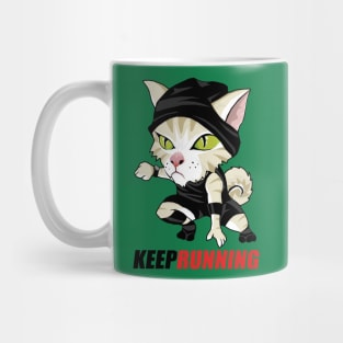 Happy Cat Keep Running Mug